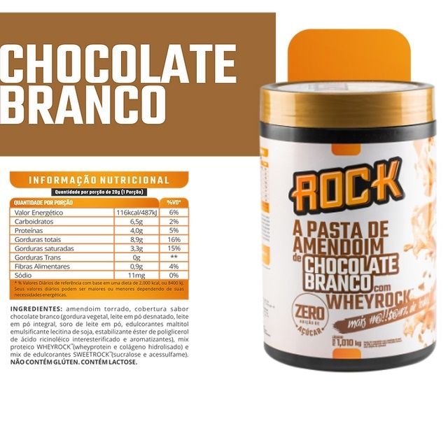 Pasta de Amendoim Whey Rock (1kg) - Rock